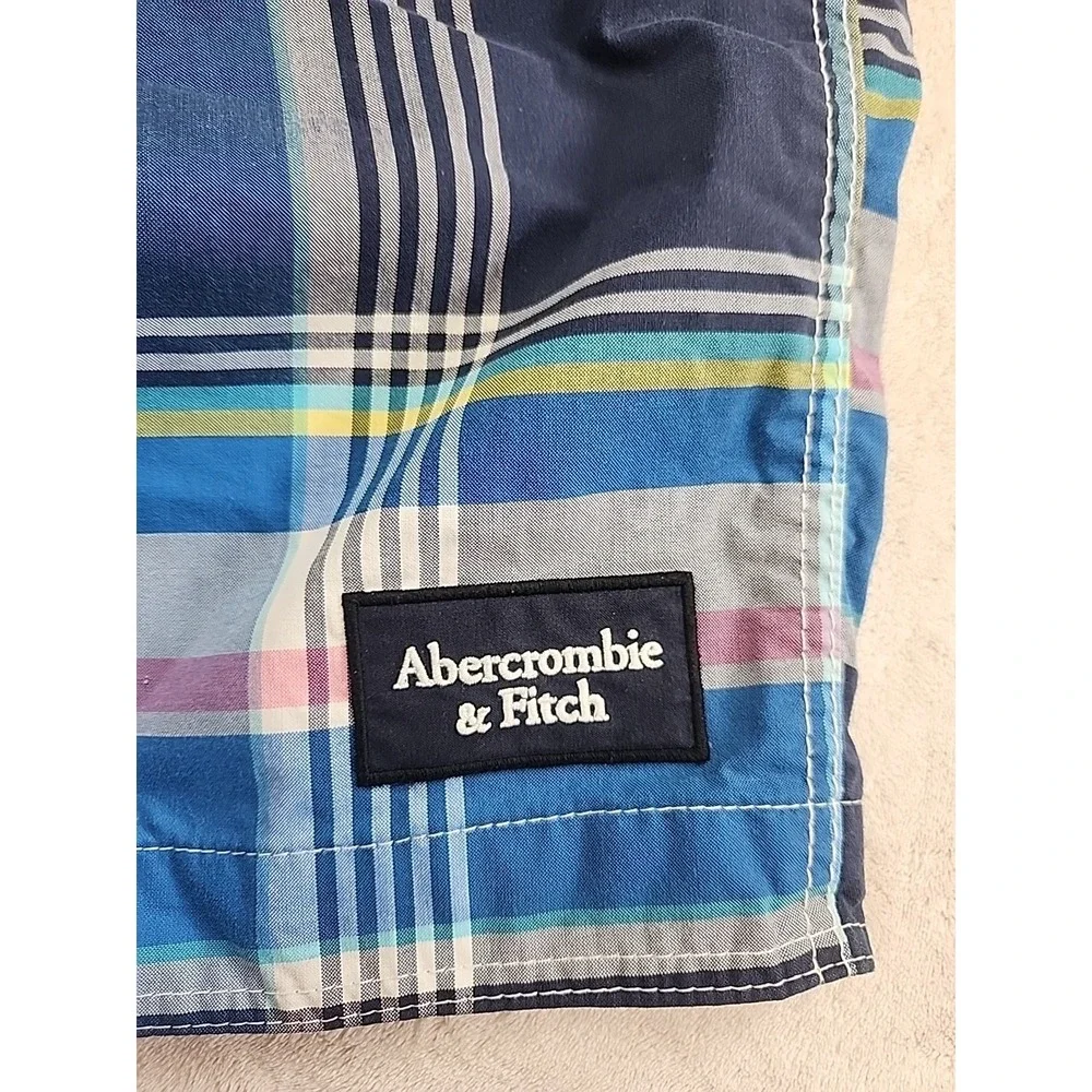 Abercrombie & Fitch Men's‎ XL Plaid  Board Swim Shorts 9 Inch Inseam